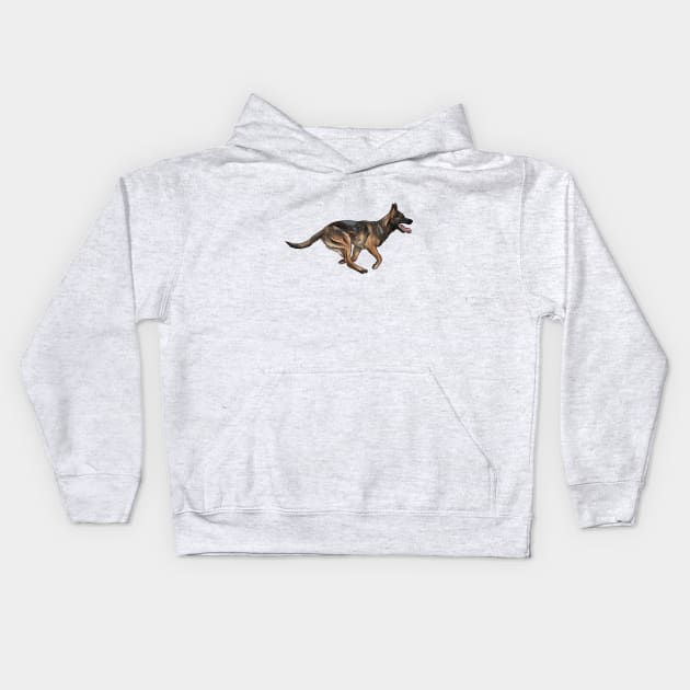 Cute Belgian Malinois | Belgian Shepherd Dog Kids Hoodie by Shirin Illustration